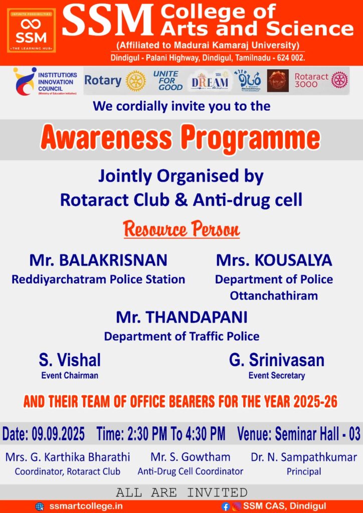 AWARENESS PROGRAMME ROTARACT CLUB & ANTI-DRUG CELL – 2025